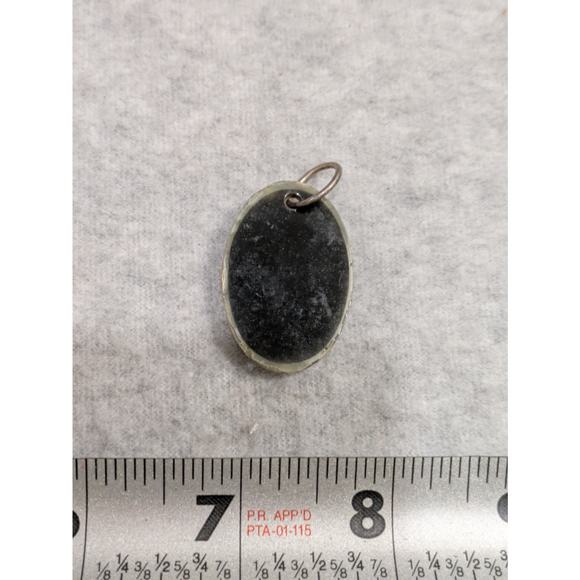 Mother of Pearl Mosaic Pendant Oval Domed Vintage Abalone Shell Necklace Pendant - Picture 3 of 4